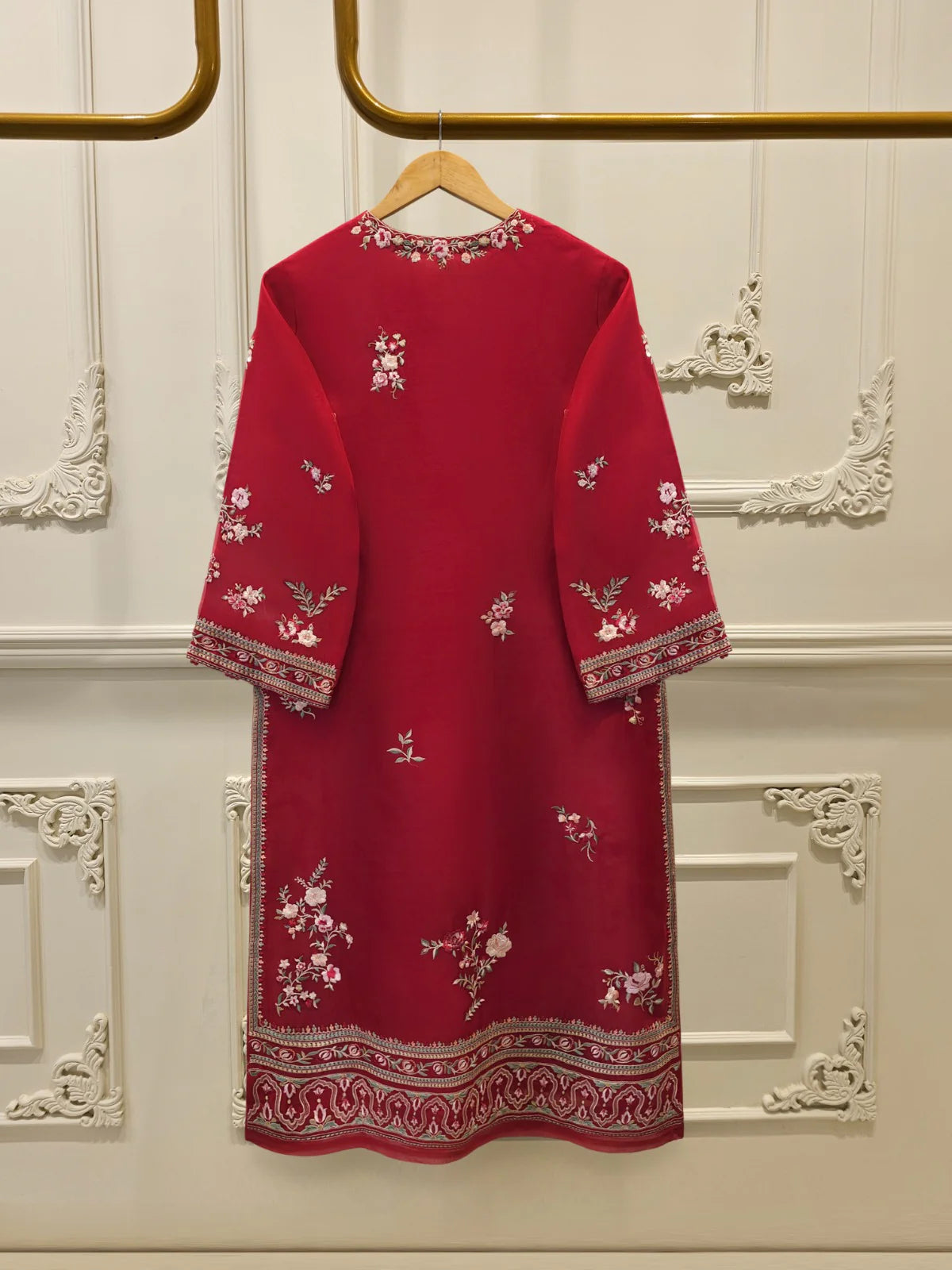 Aghanoor Heavily Embroidered Organza 3 Piece