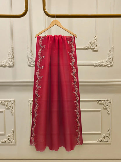 Aghanoor Heavily Embroidered Organza 3 Piece