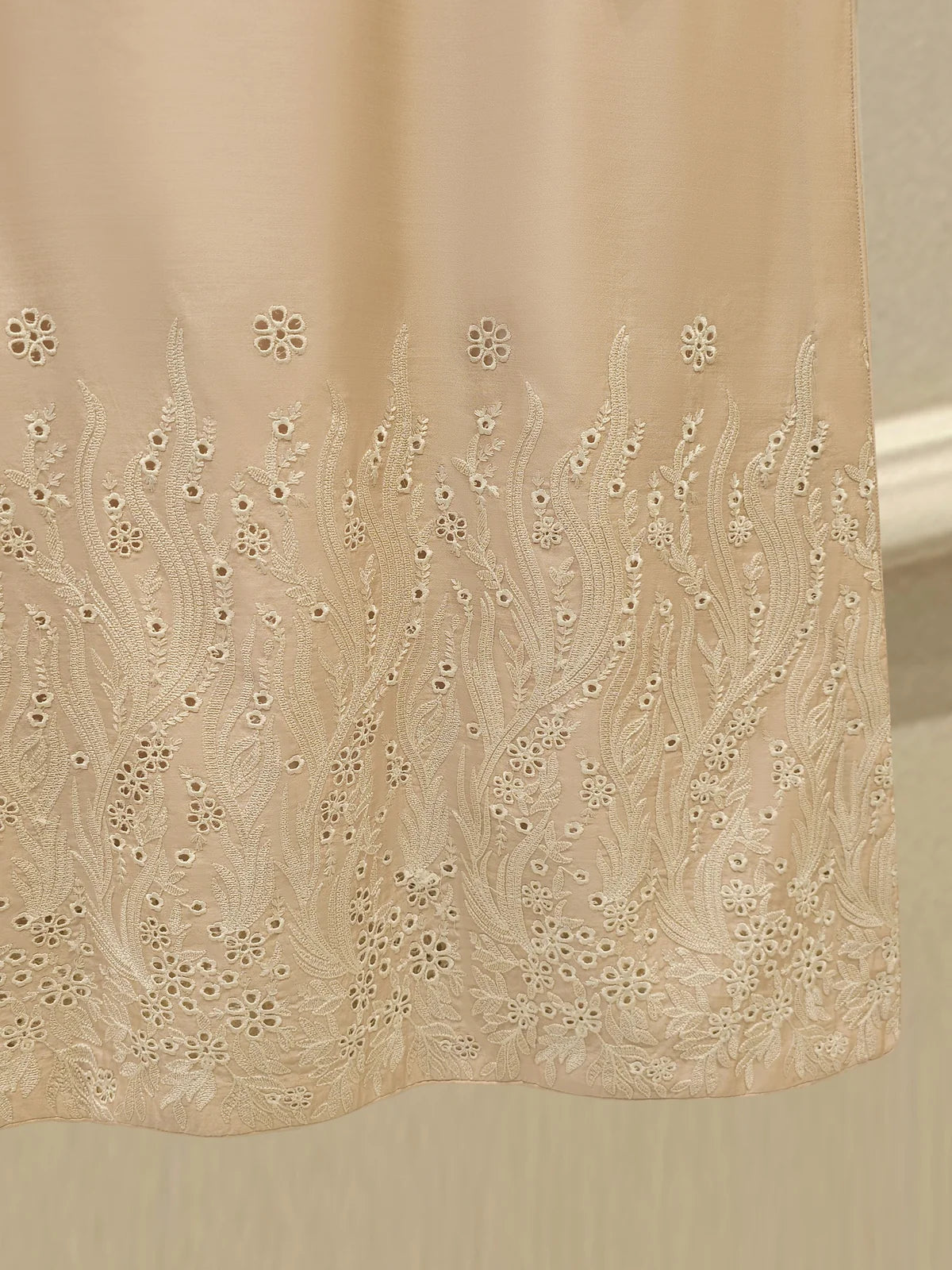 Aghanoor Embroidered Pure Khaadi Silk 3 Piece-Beige