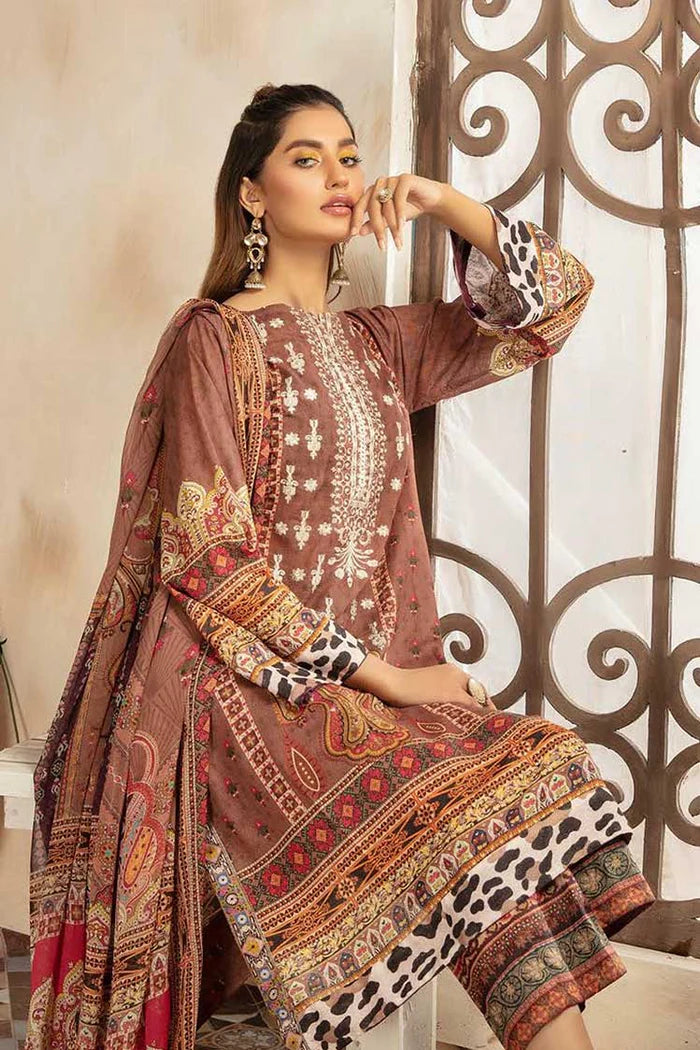 Johra Embroidered Lawn Karandi 3 Piece Suit