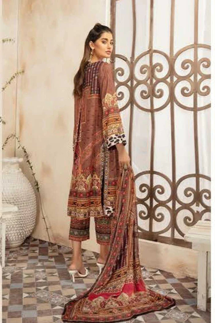 Johra Embroidered Lawn Karandi 3 Piece Suit