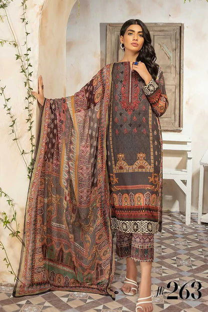 Johra Embroidered Lawn Karandi 3 Piece Suit