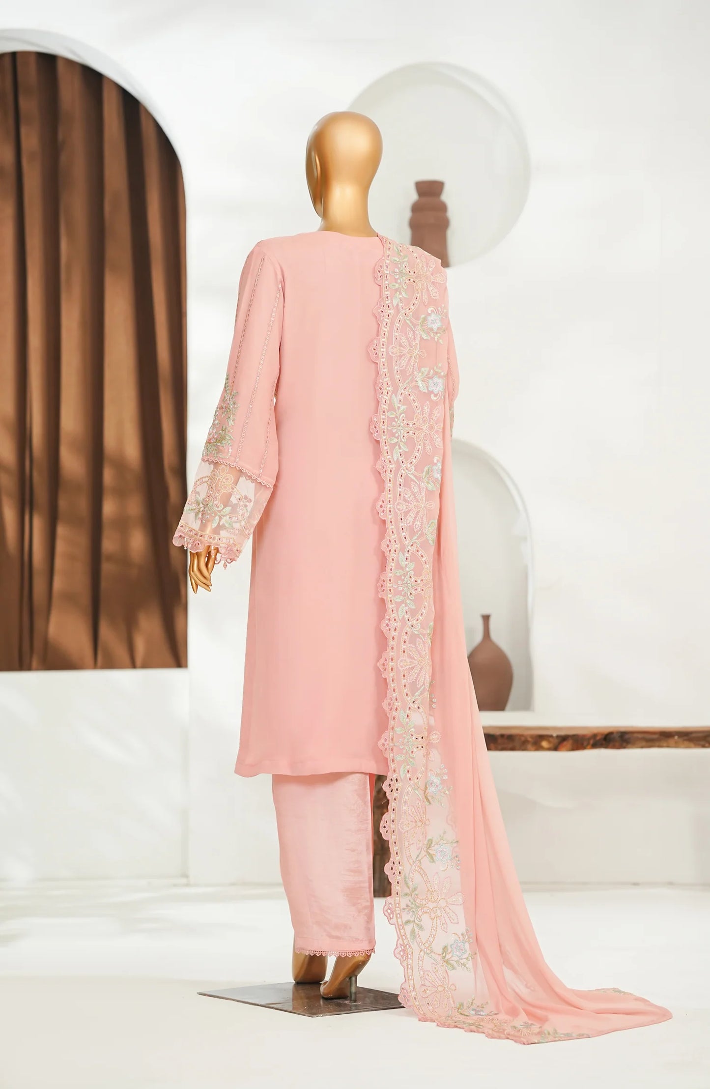 Amna Khadija Embroidered Chiffon Pret-Festive Collection-Pink