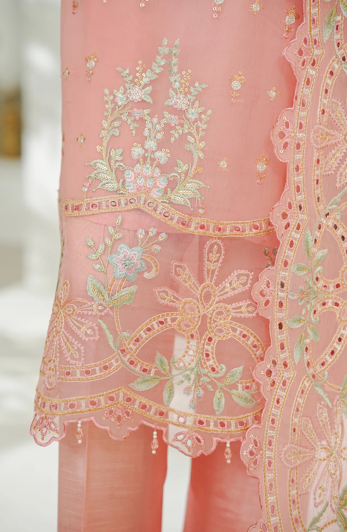 Amna Khadija Embroidered Chiffon Pret-Festive Collection-Pink