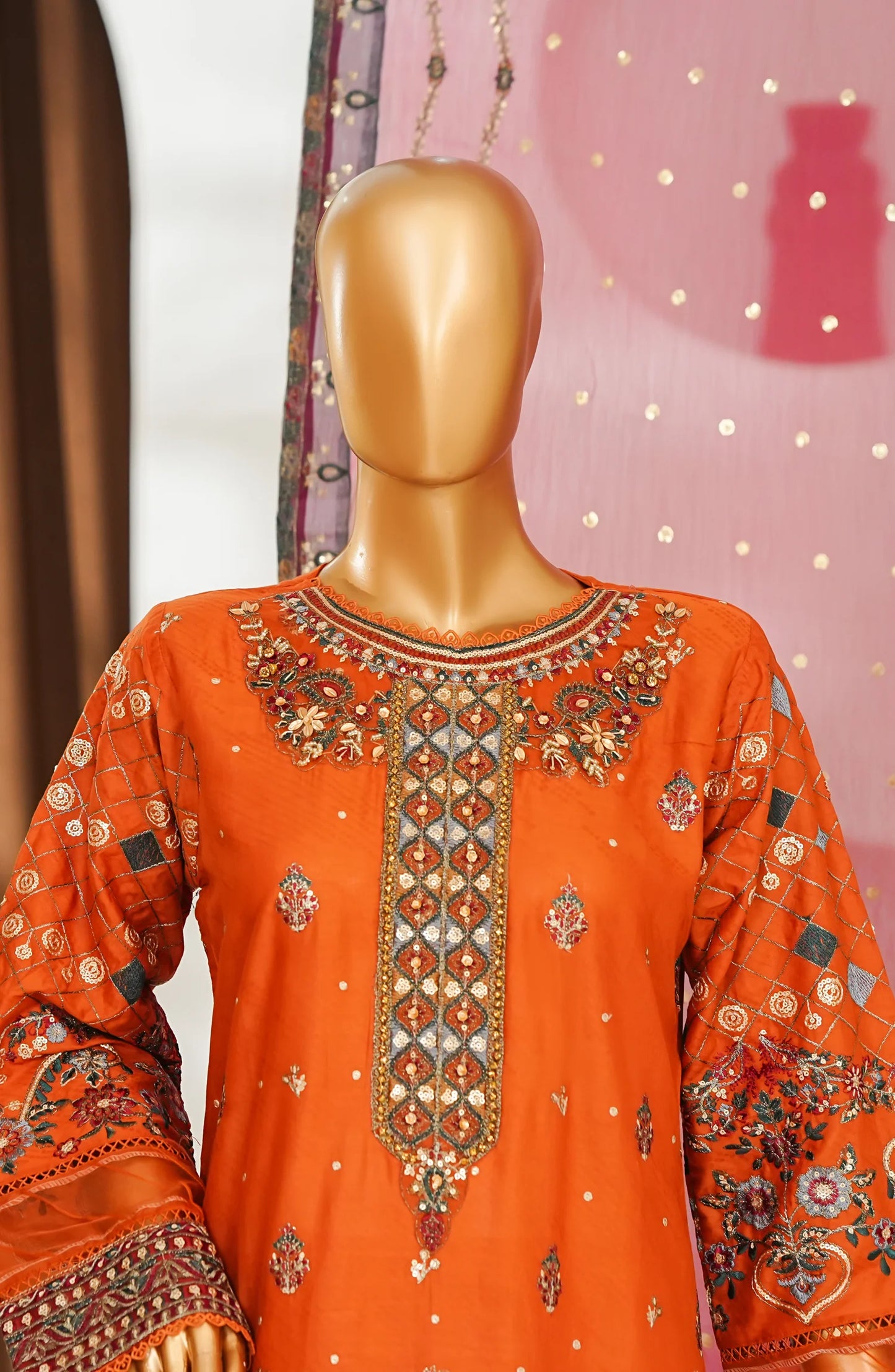 Amna Khadija Embroidered Chiffon Pret-Festive Collection-Orange
