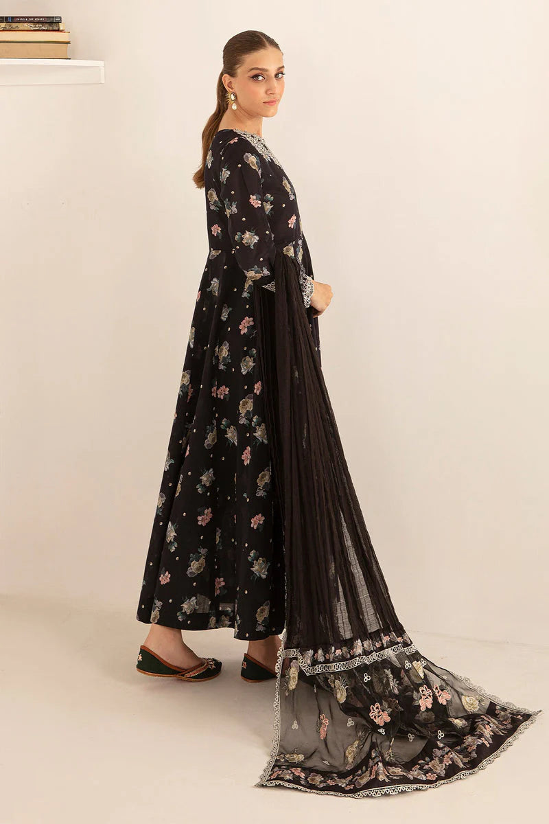 Baroque Luxury Lawn Embroidered 3 Piece Suit (Frock Style)
