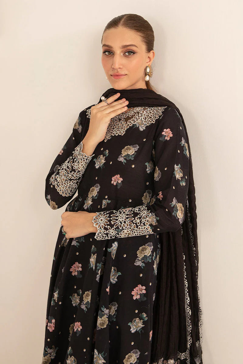 Baroque Luxury Lawn Embroidered 3 Piece Suit (Frock Style)