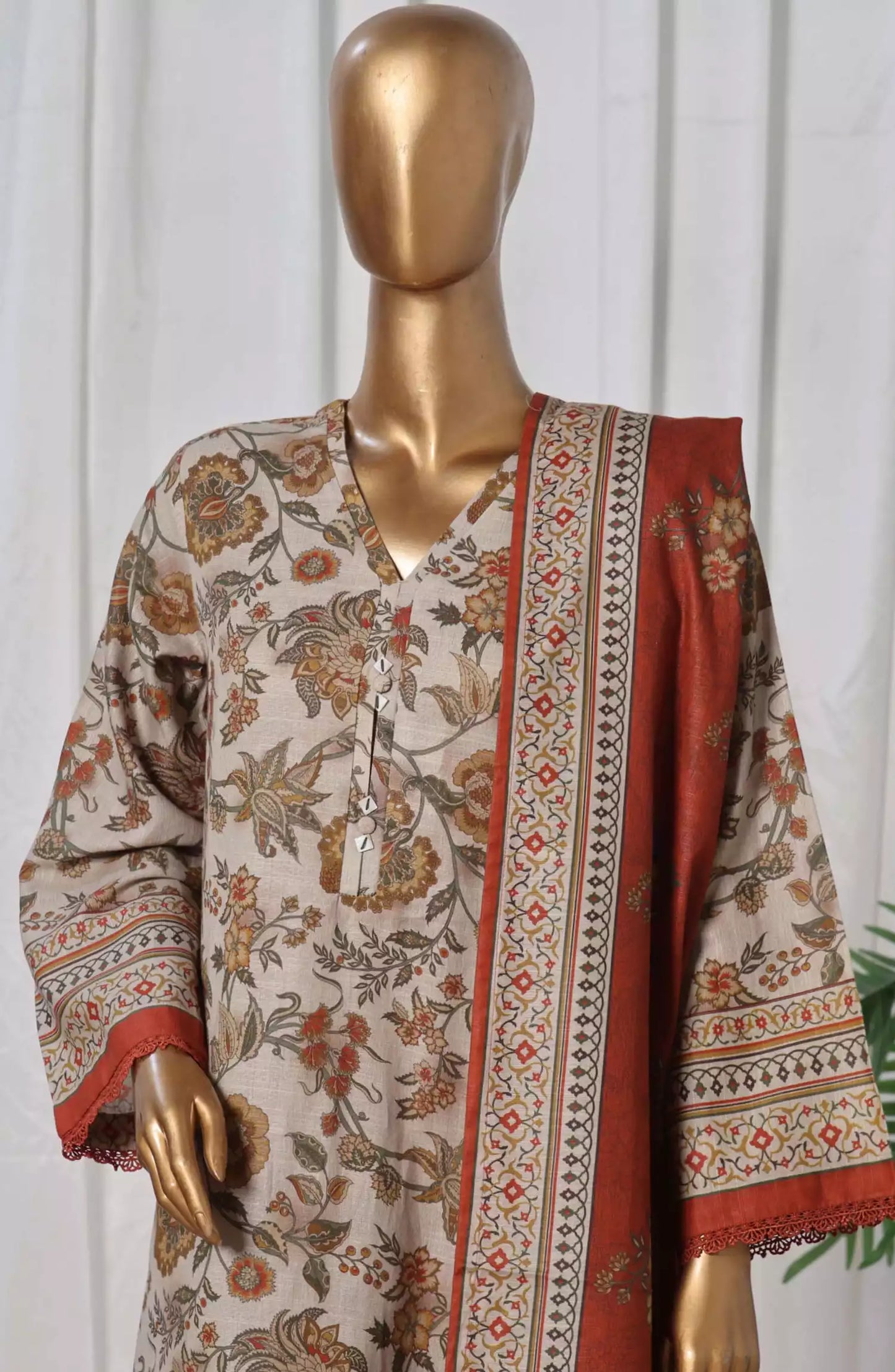 Sada Bahar Printed Khaddar 3 Piece