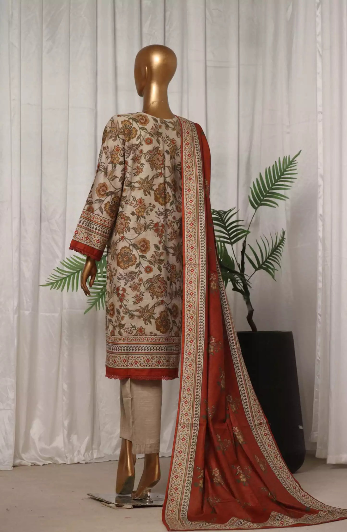 Sada Bahar Printed Khaddar 3 Piece