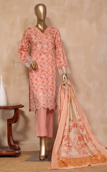 Sadabahar Stitched Cutwork Embroidered 3 Piece Suit