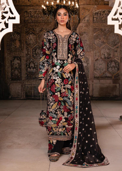 Haseens Mehnaaz Embroidered Chiffon 3 piece Suit
