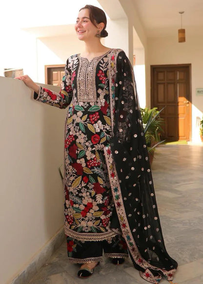 Haseens Mehnaaz Embroidered Chiffon 3 piece Suit