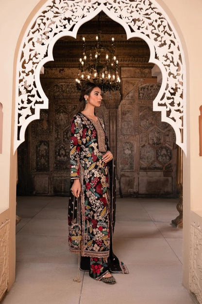 Haseens Mehnaaz Embroidered Chiffon 3 piece Suit