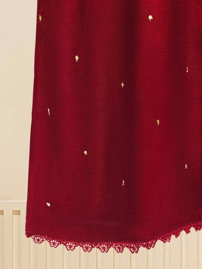 AGHANOOR 3 PIECE PURE COTTON NET EMBROIDERED SUIT