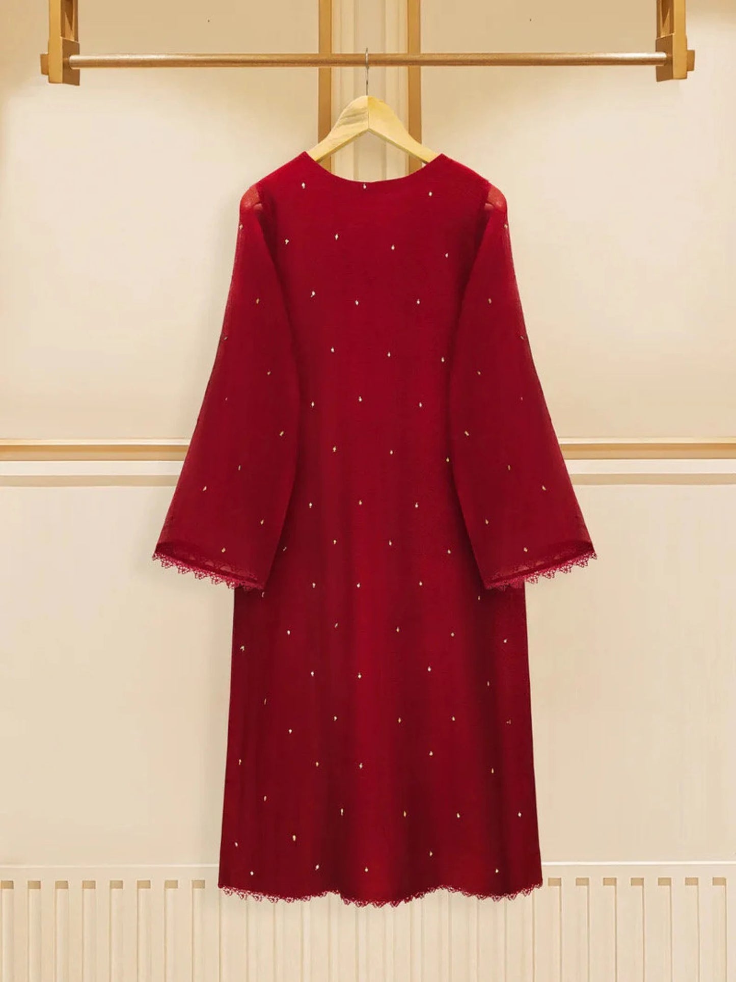 AGHANOOR 3 PIECE PURE COTTON NET EMBROIDERED SUIT