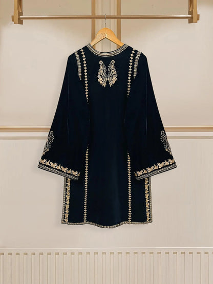 Aghanoor Embroidered Velvet Shirt with Velvet Pant