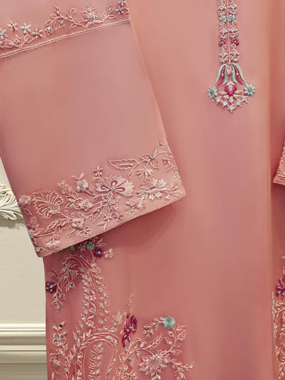 Aghanoor Heavily Embroidered Organza 3 Piece Suit