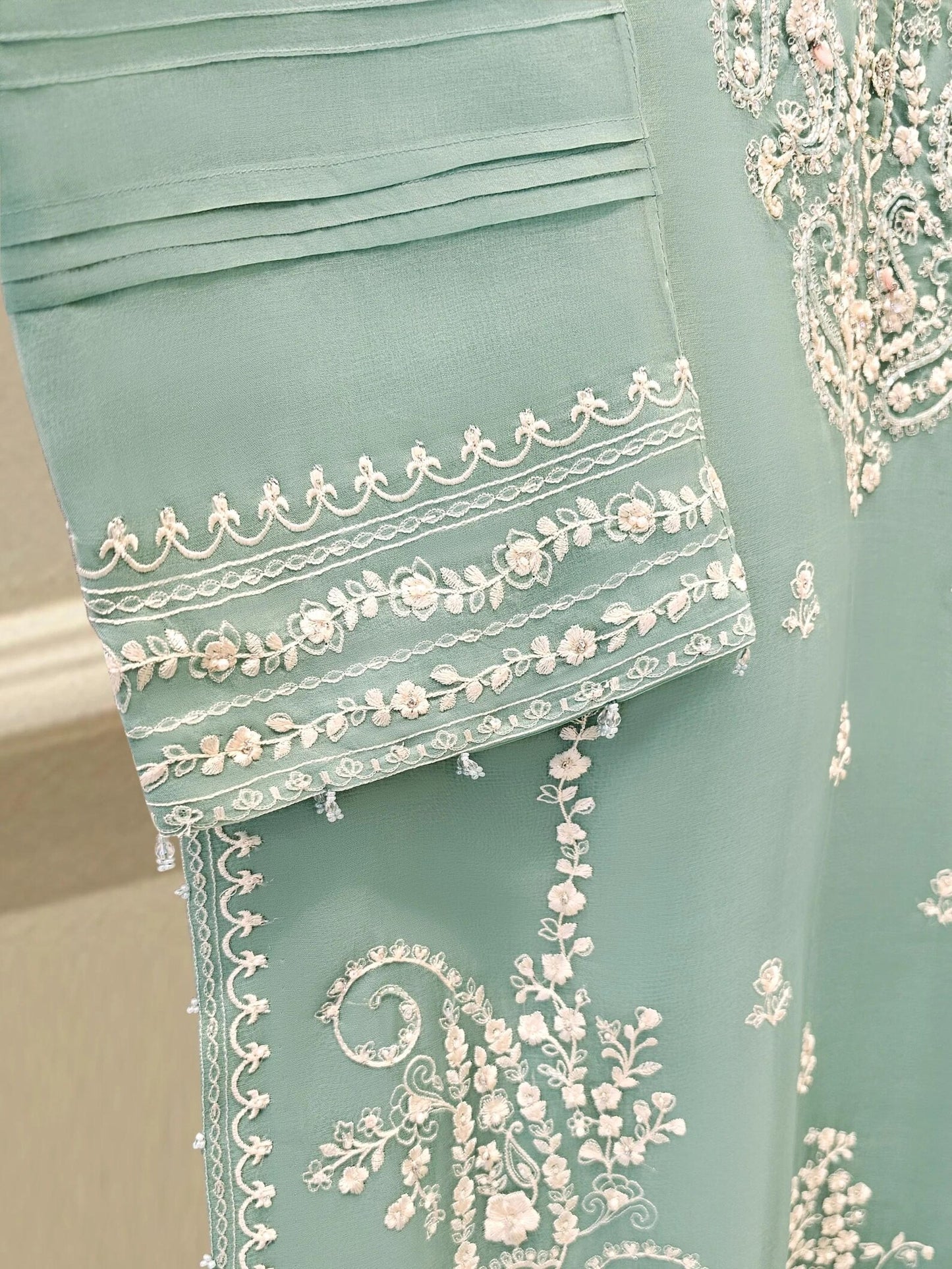 Aghanoor Embroidered Organza 3 Piece Suit