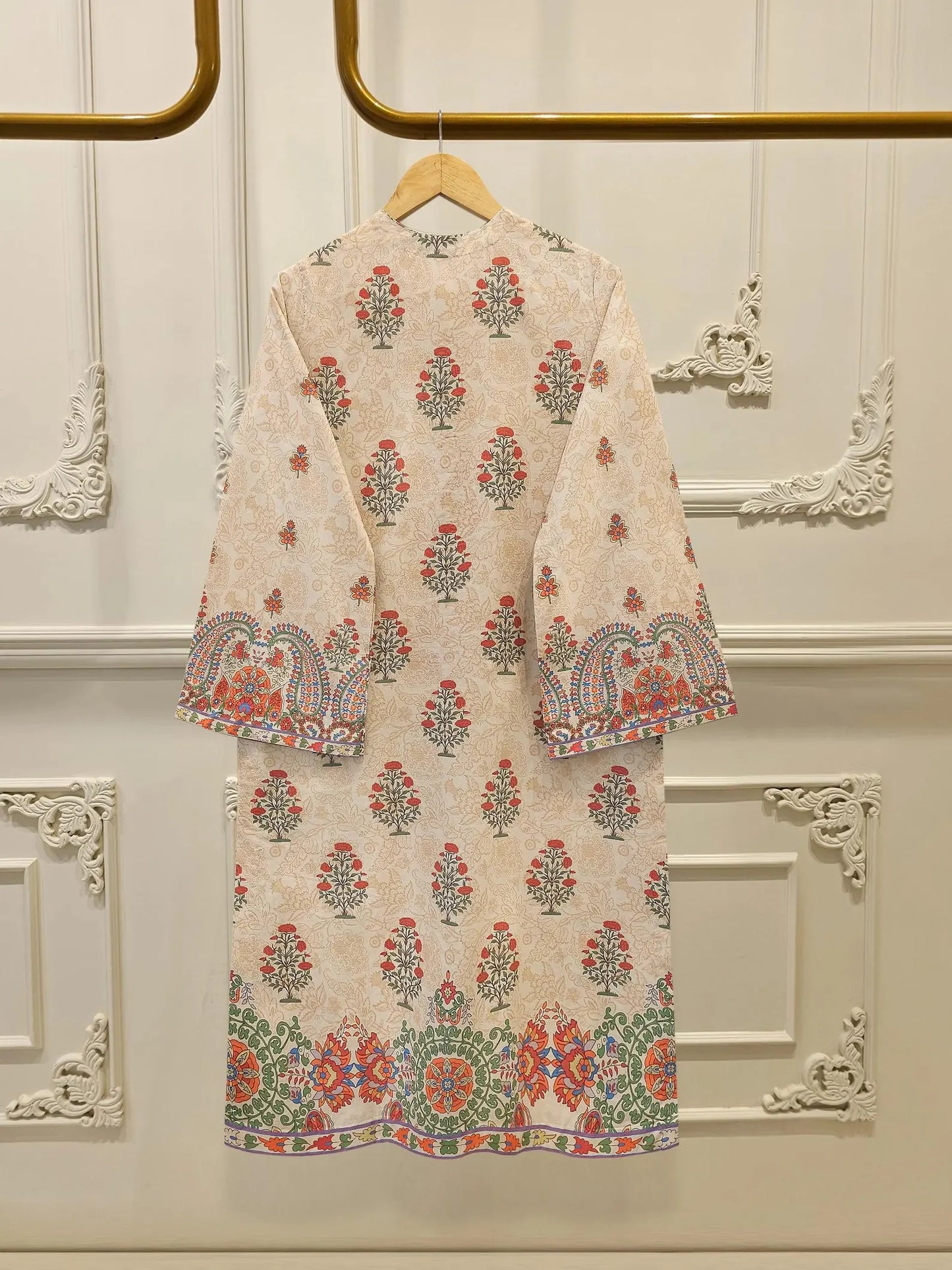 AGHANOOR PURE EMBROIDERED LAWN SHIRT, PANT & SILK DUPATTA