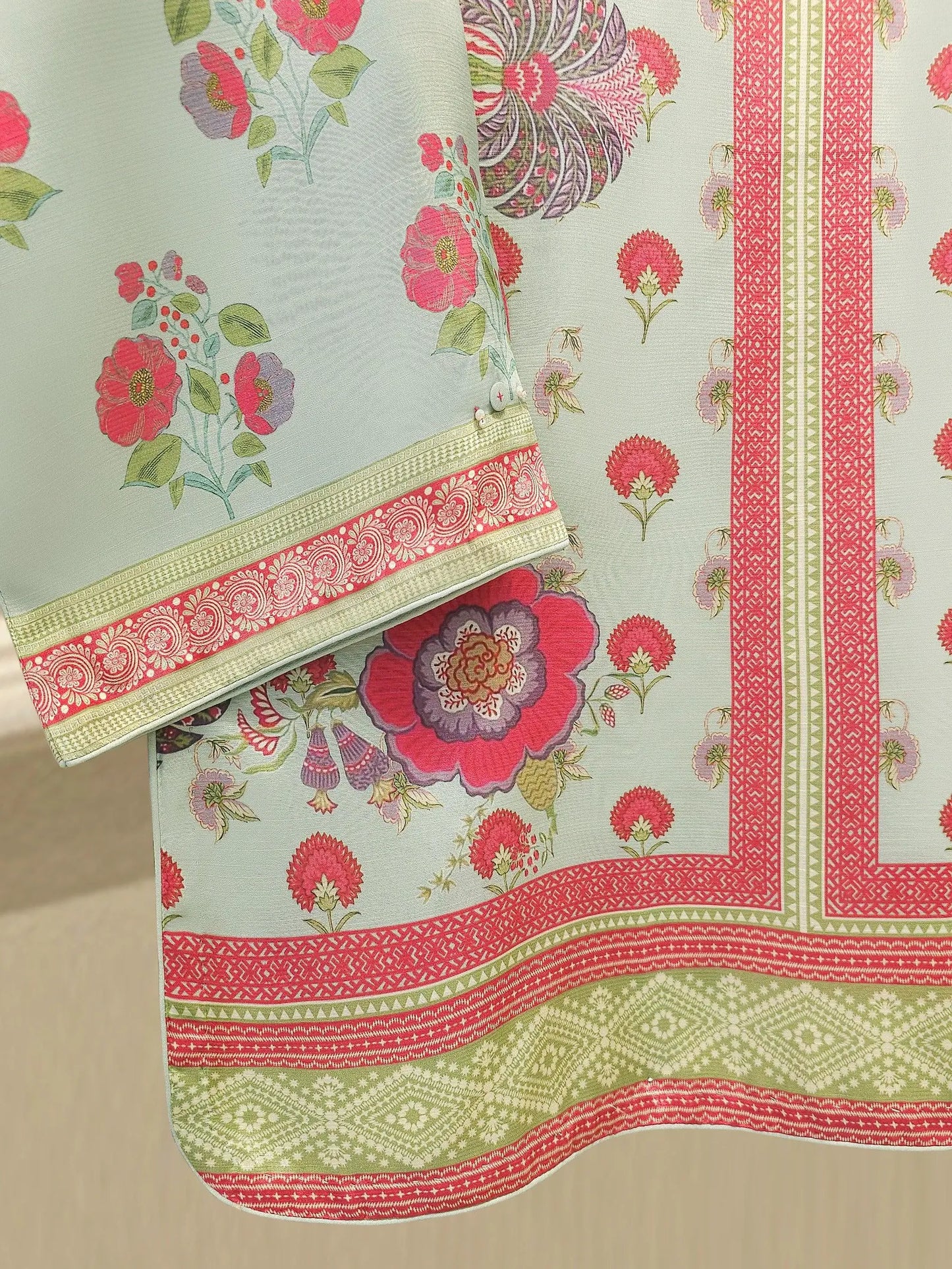 AGHANOOR SILK PRINTED SHIRT WITH SILK PANT