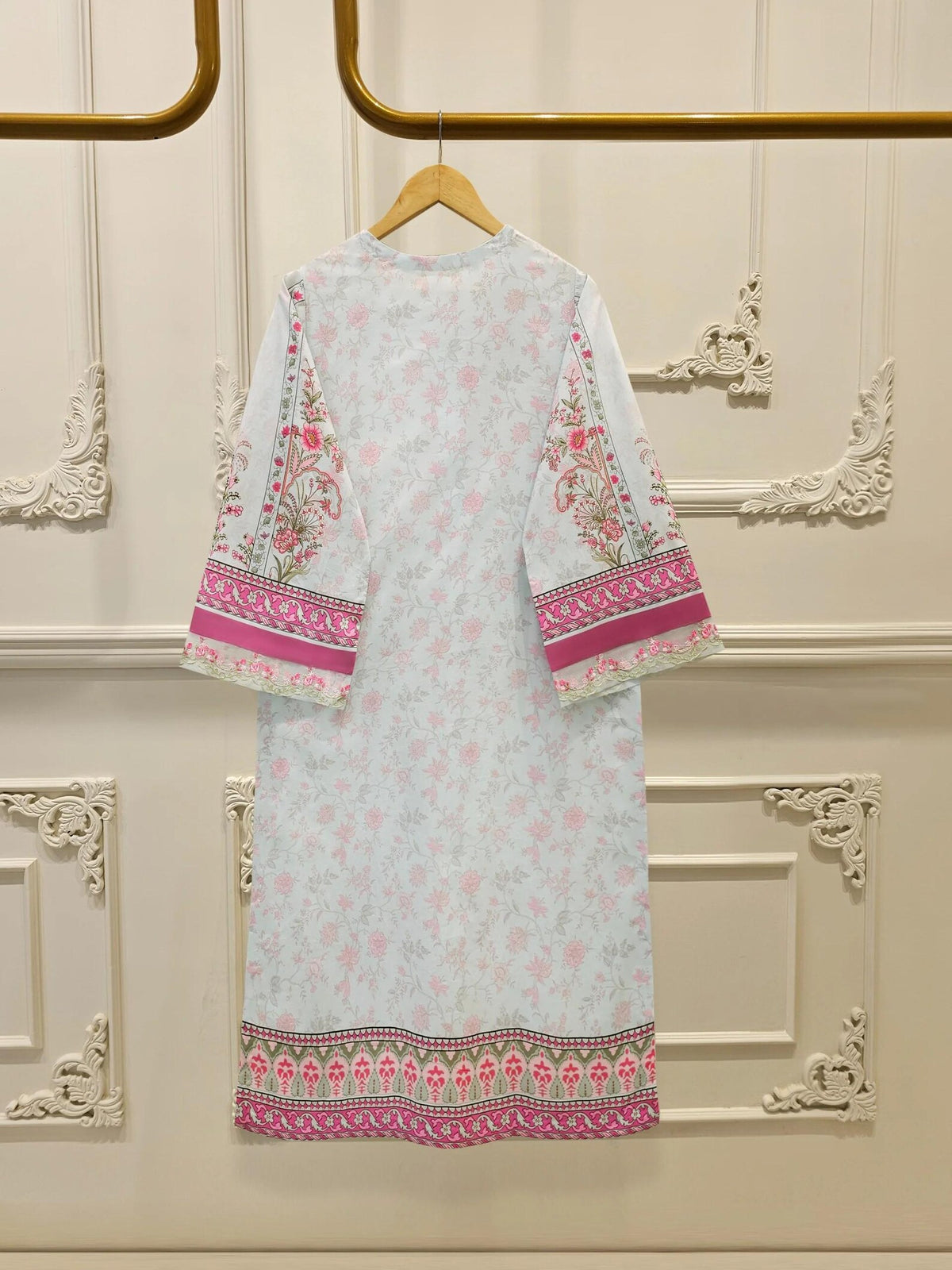 AGHANOOR EMBROIDERED LAWN SHIRT WITH CHIFFON DUPATTA