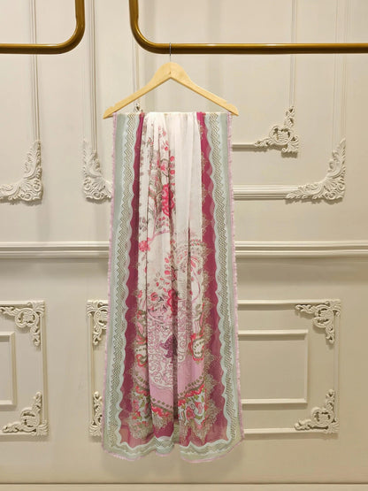 AGHANOOR EMBROIDERED LAWN SHIRT WITH CHIFFON DUPATTA
