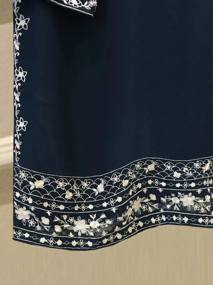 Aghanoor Pure Chiffon Embroidered 3 Piece Suit