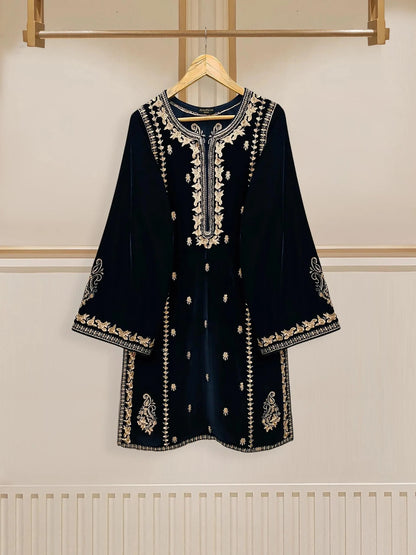 Aghanoor Embroidered Velvet Shirt with Velvet Pant