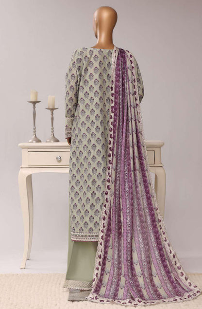 Sadabahar Festive Embroidered Lawn Cotton 3 Piece-Pastal Green