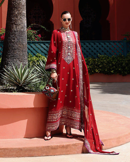 MUSHQ NUVERA RAW SILK EMBROIDERED 3 PIECE