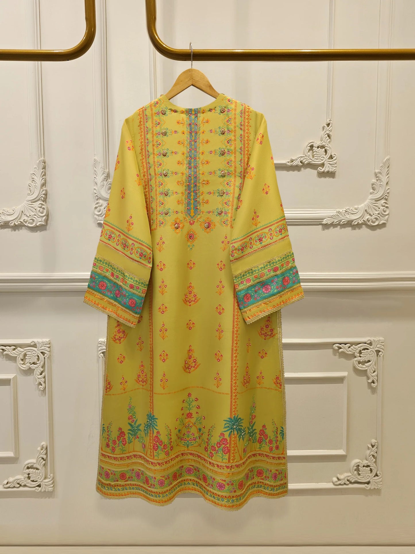 Aghanoor 100% Pure Raw Silk Embroidered 3 Piece Suit