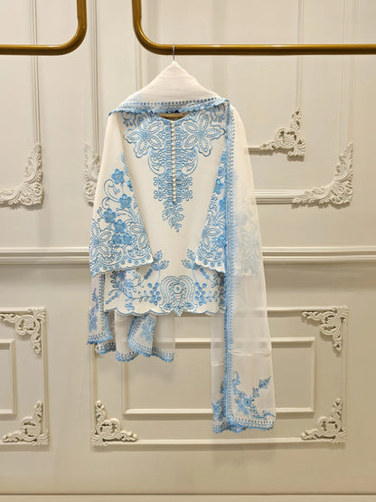 AGHANOOR PURE EMBROIDERED LAWN 3 PIECE SUIT