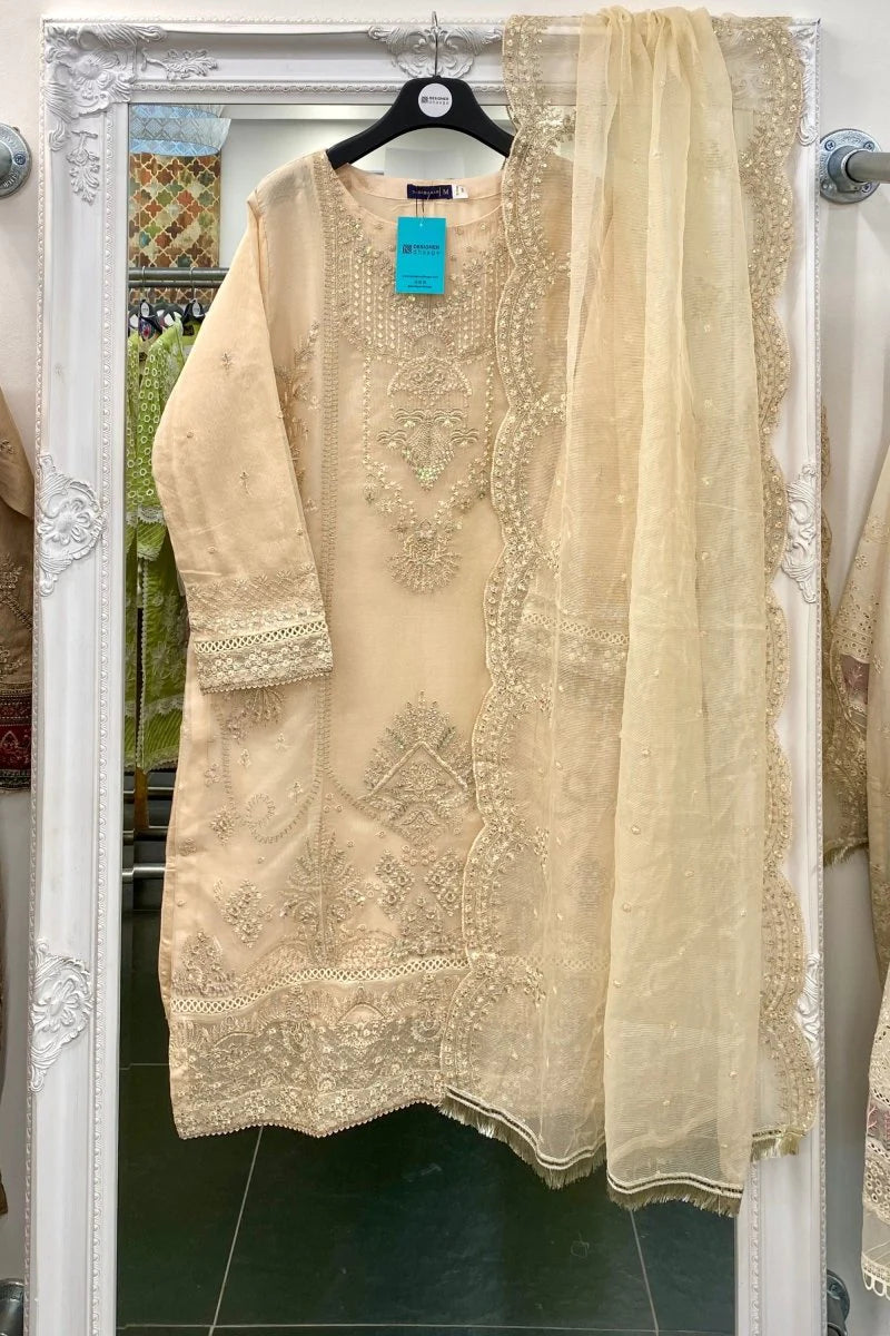 Sadabahar Embroidered Organza 3 Piece Suit