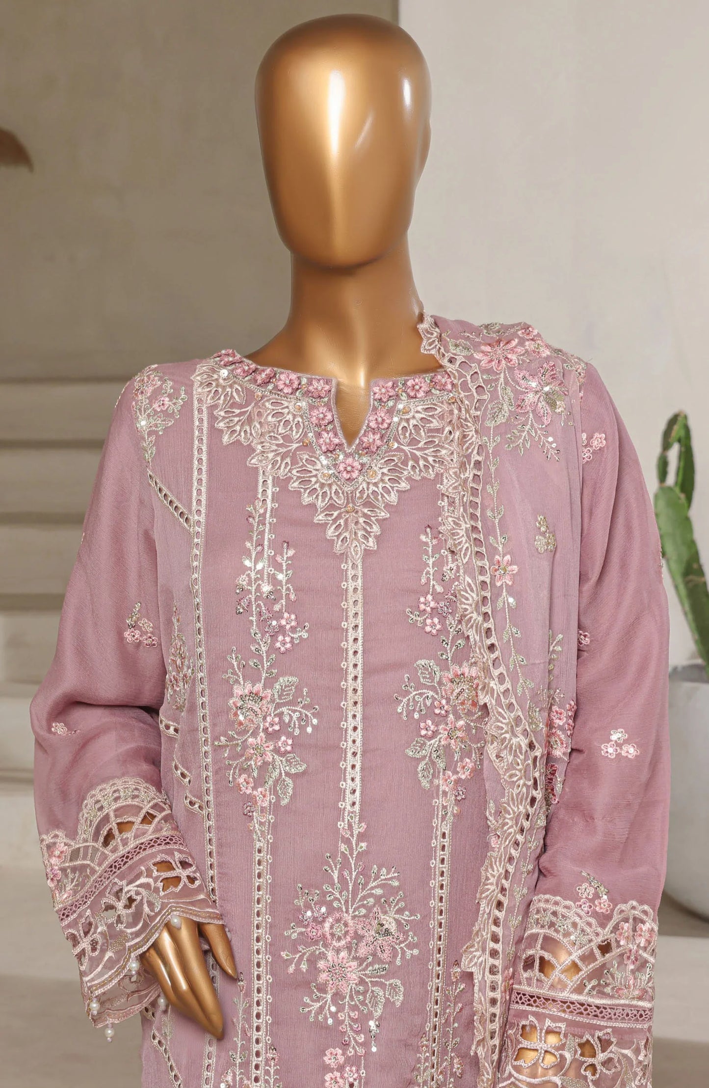 Sadabahar Afsaney Stitched Embroidered Chiffon 3 Piece