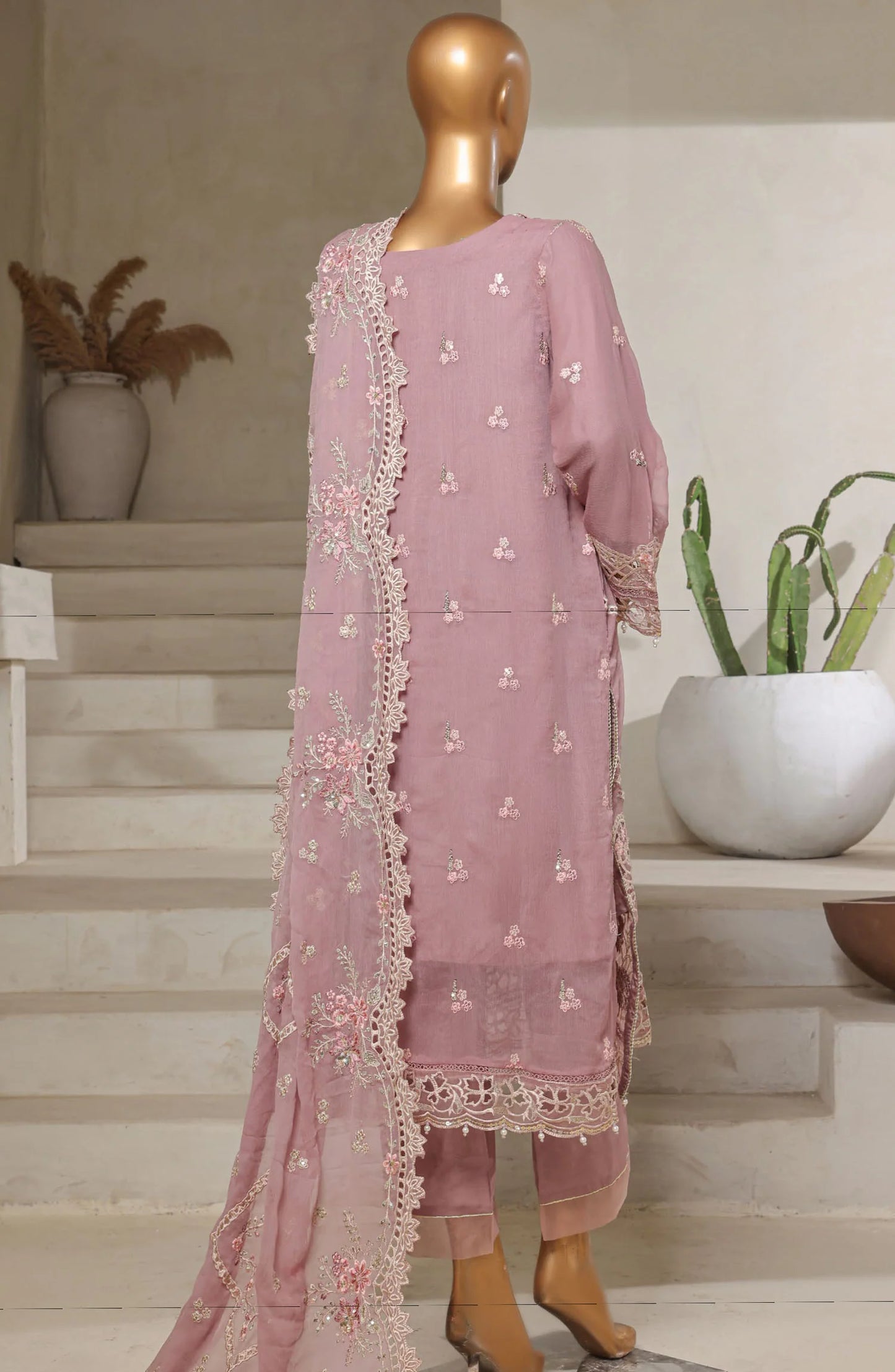 Sadabahar Afsaney Stitched Embroidered Chiffon 3 Piece