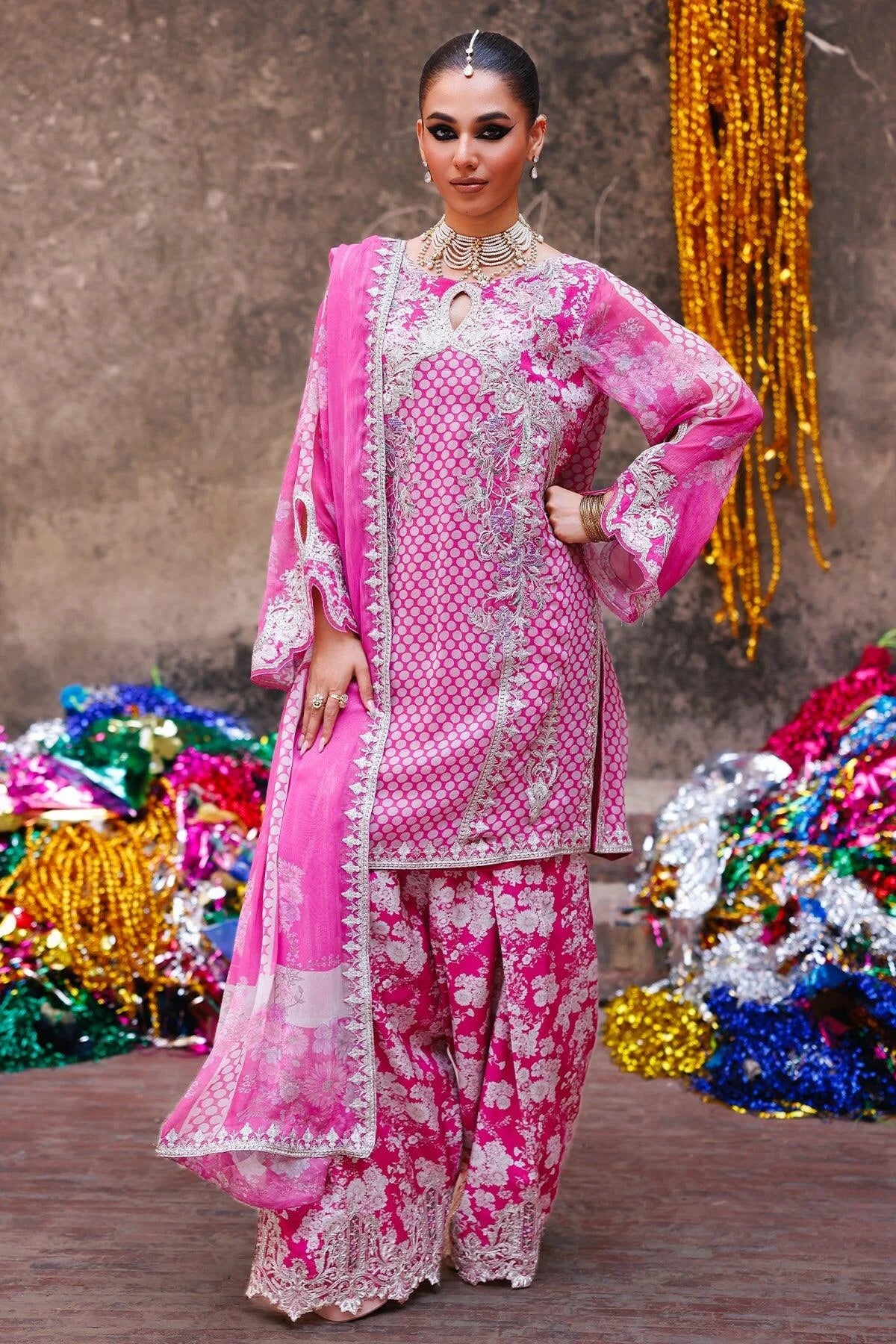 CHARIZMA VASAL READY TO WEAR LUXURY EMBROIDERED CHIFFON 3 PIECE