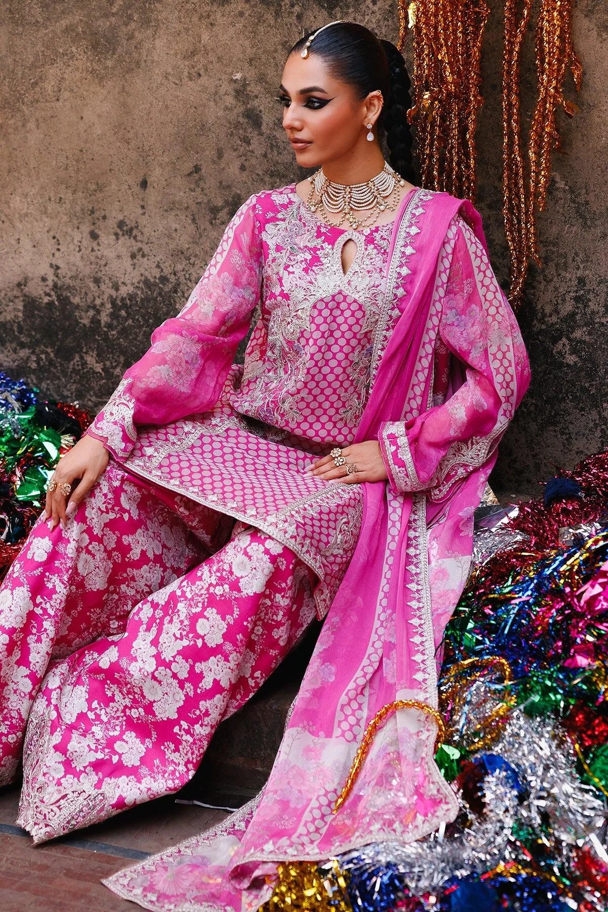 CHARIZMA VASAL READY TO WEAR LUXURY EMBROIDERED CHIFFON 3 PIECE